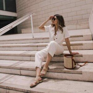 SEZANE Bennie Jumpsuit Ecru Off White 38 6